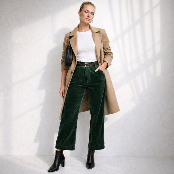 Blank NYC Green Corduroy High Rise Paperbag Pants‎ 25 - Picture 6 of 13